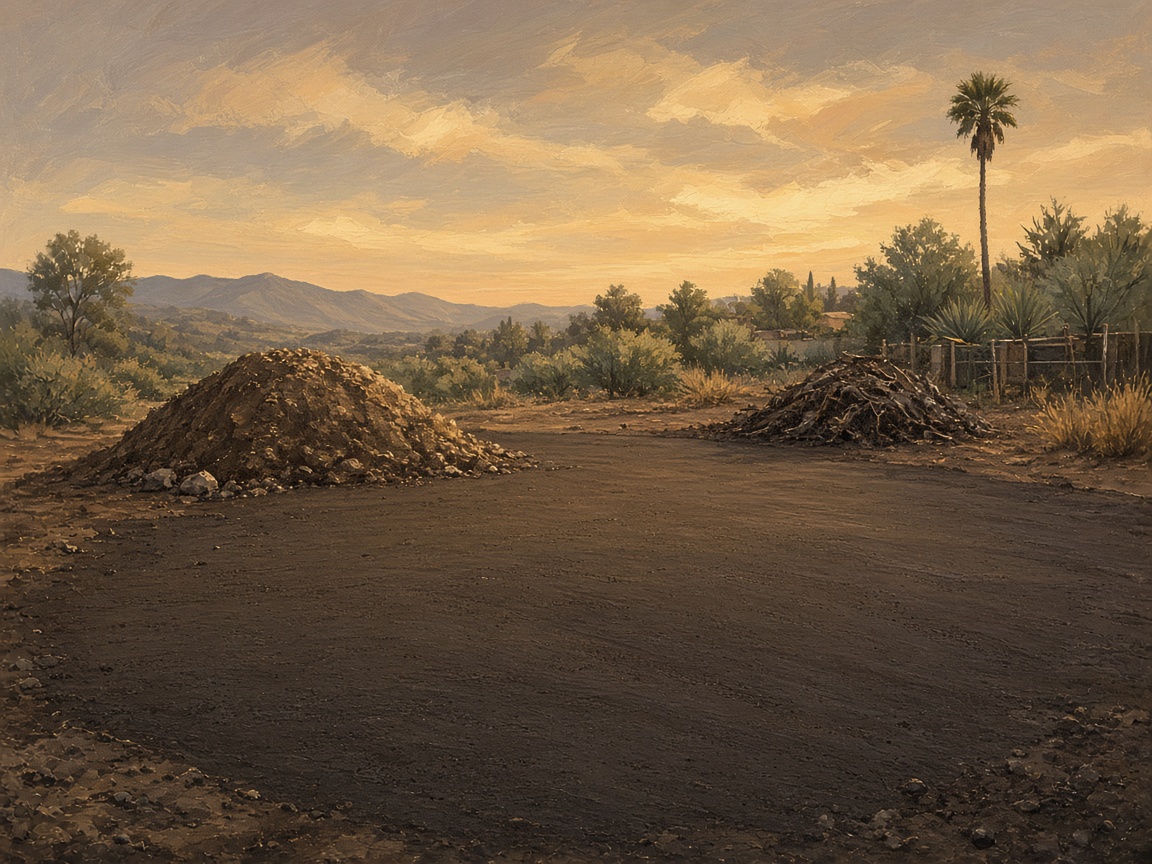 Finish grading and site clearing illustration